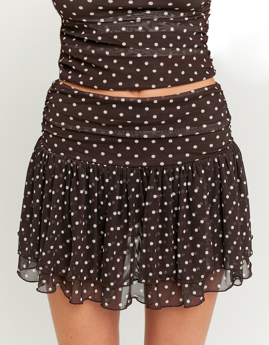 TALLY WEiJL, Brauner Mini Skort mit Punkten for Women