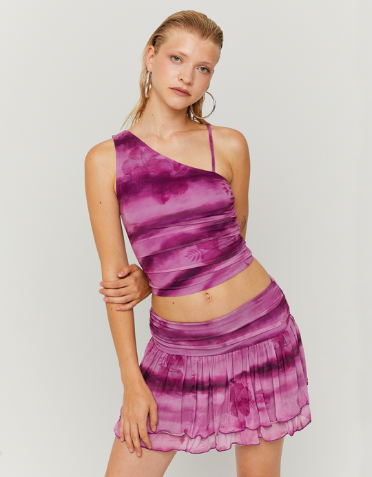 TALLY WEiJL, Purple Printed Mini Skirt for Women