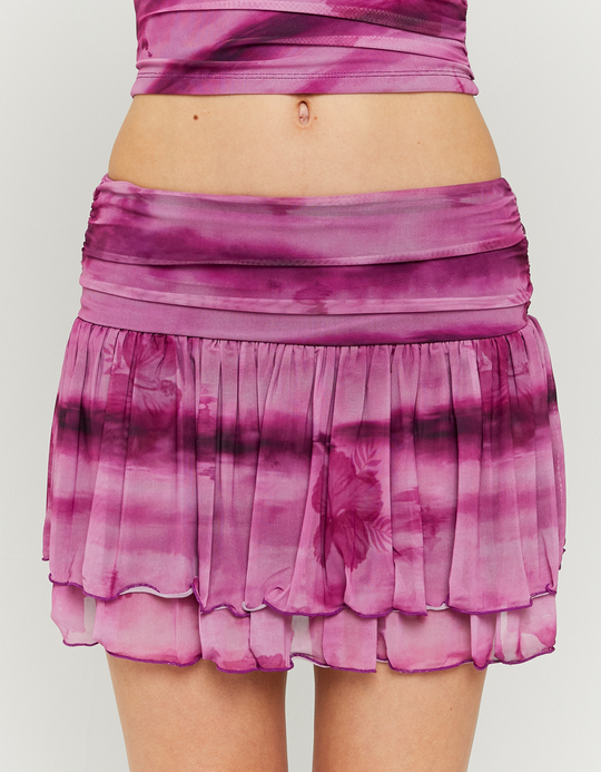 TALLY WEiJL, Purple Printed Mini Skirt for Women