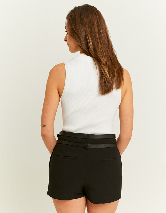 TALLY WEiJL, Schwarze Shorts mit doppelten Gürteln for Women