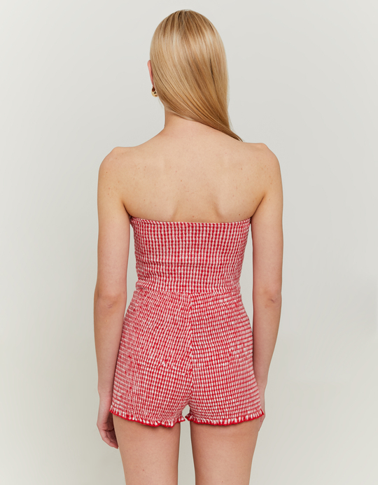 TALLY WEiJL, Roter Rüschenshort mit Karomuster for Women
