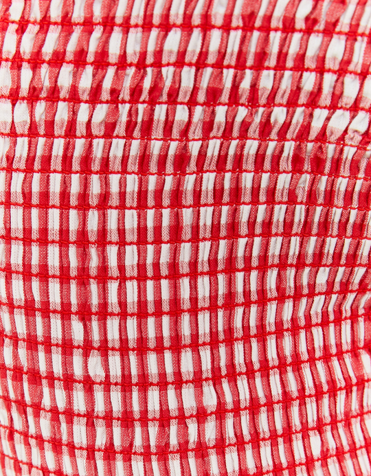 TALLY WEiJL, Roter Rüschenshort mit Karomuster for Women