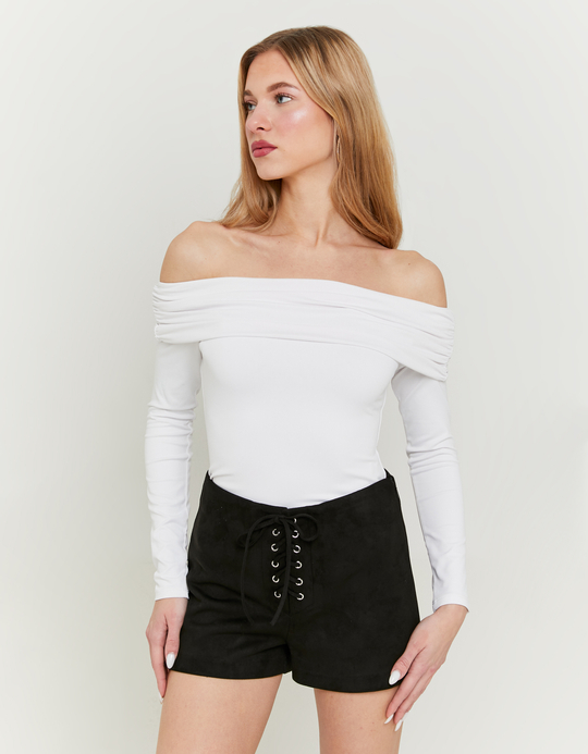 TALLY WEiJL, Black Lace - Up Shorts for Women