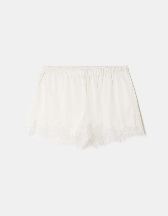 TALLY WEiJL, White Shorts with Lace for Women