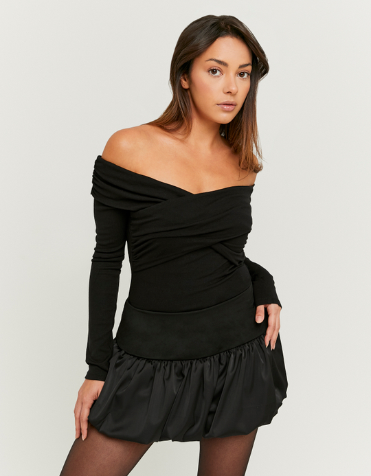 TALLY WEiJL, Schwarzer Satin Skort for Women