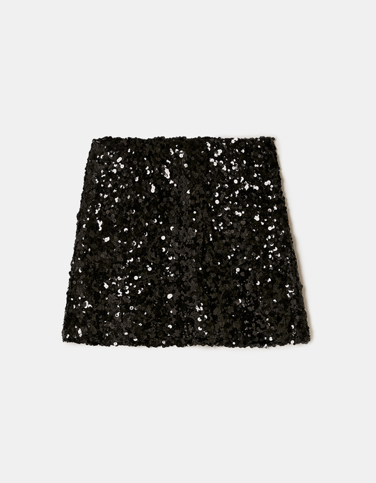 TALLY WEiJL, Schwarzer Pailletten Skort for Women