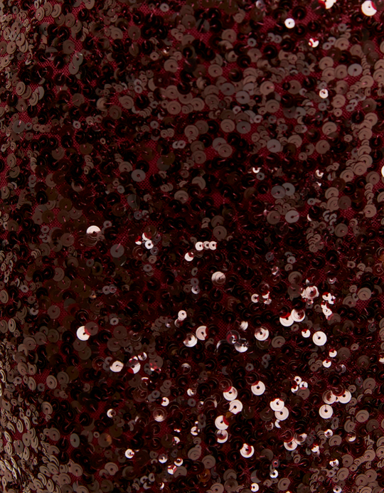 TALLY WEiJL, Burgundy Sequined Skort for Women