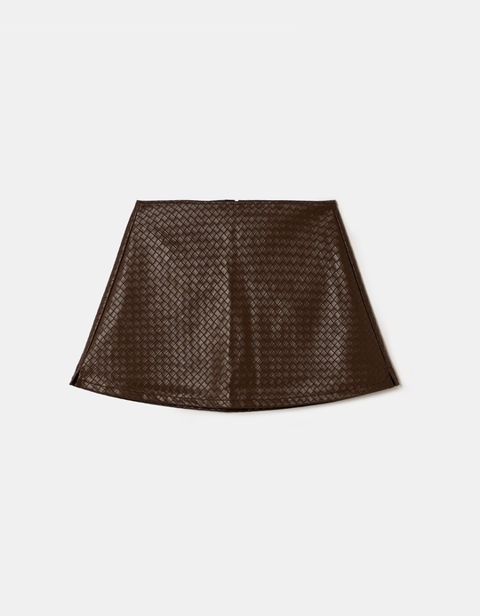 TALLY WEiJL, Brauner Mini-Skort Aus Kunstleder for Women