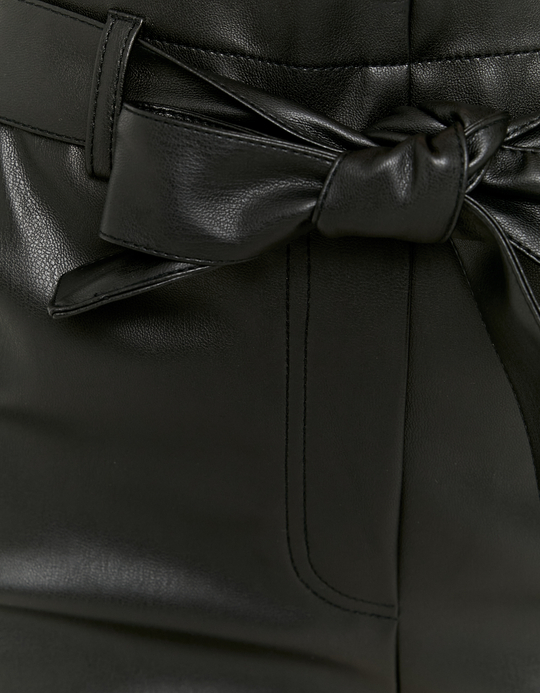 TALLY WEiJL, Black Faux Leather Mini Shorts for Women