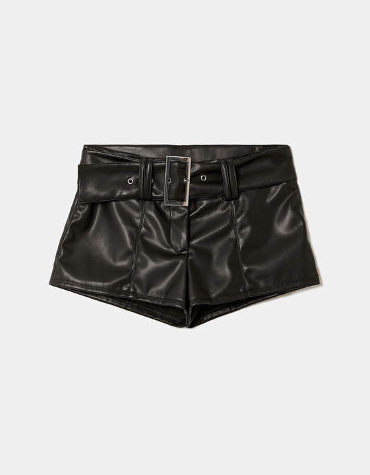 TALLY WEiJL, Σορτς Μαύρο Με Ζώνη for Women