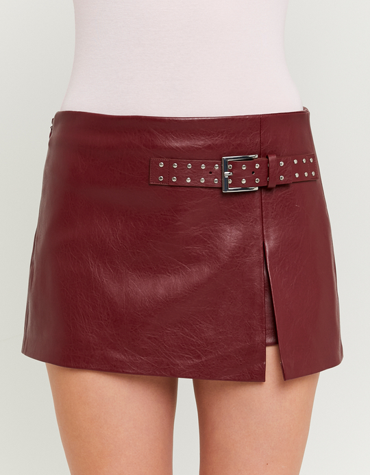 TALLY WEiJL, Burgundy Skort with Belt for Women