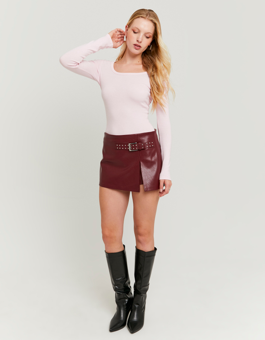 TALLY WEiJL, Skort Borgogna con Cintura for Women