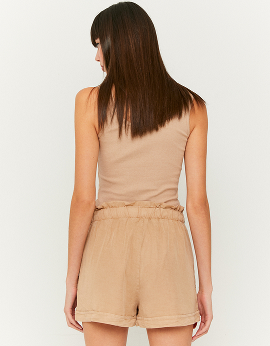 TALLY WEiJL, Beige Mid Waist Loose Shorts  for Women