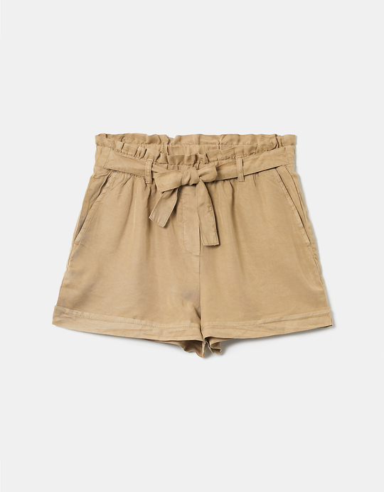 TALLY WEiJL, Short Ample Taille Haute Beige for Women