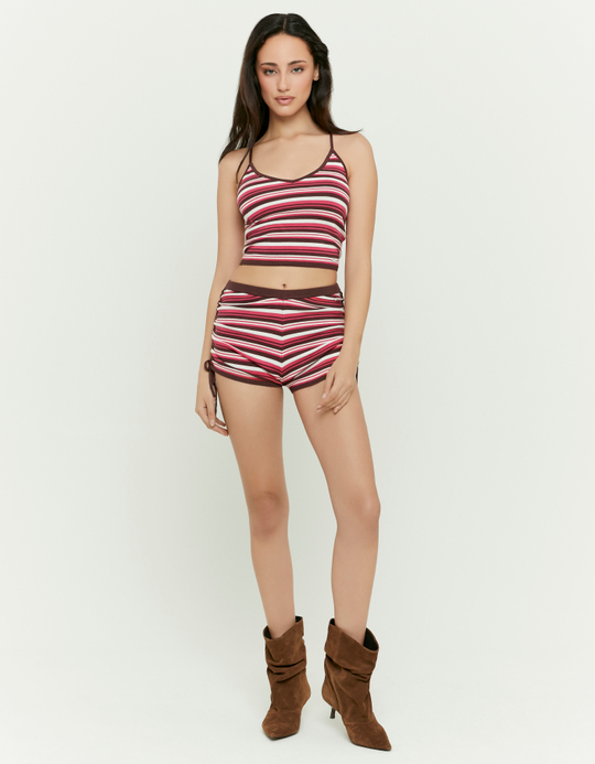 TALLY WEiJL, Pink Striped Knit Shorts for Women