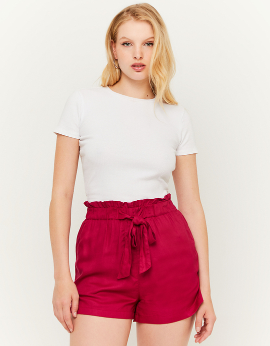 TALLY WEiJL, Shorts Paperbag A Vita Alta Con Nodo Frontale for Women