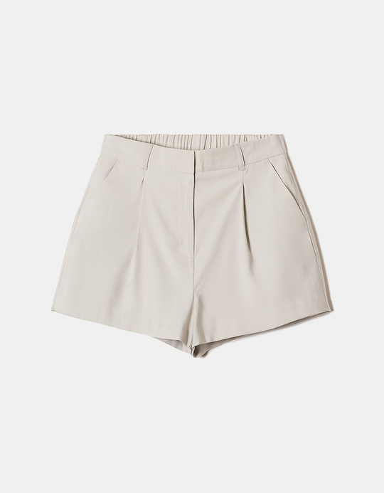 TALLY WEiJL, Beige High Waist Tailoring Shorts for Women