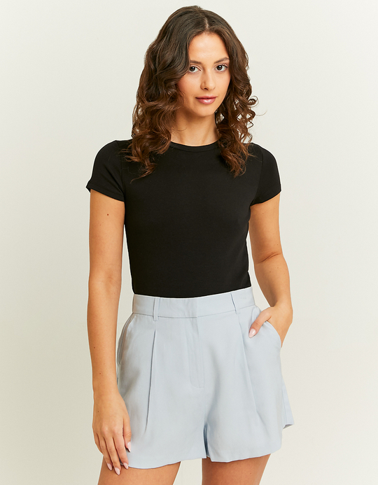 TALLY WEiJL, Σορτς Tailoring High Waist Light Blue for Women
