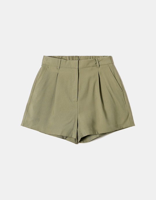 TALLY WEiJL, Khaki High Waist Tailoring Shorts for Women