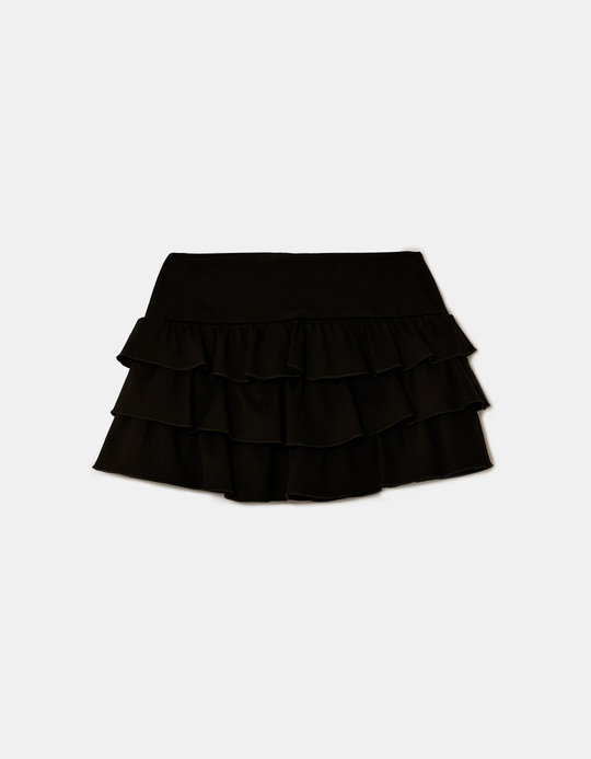 TALLY WEiJL, Mini gonna pantaloncino nera con volant for Women