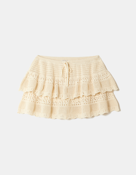 TALLY WEiJL, Weisser Midirock mit Rüschen for Women