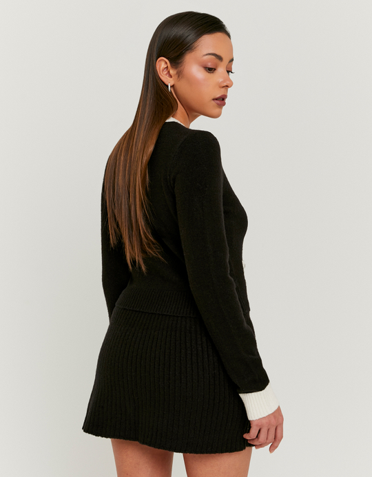 TALLY WEiJL, Black Knitted Skirt with  Contrast Details for Women