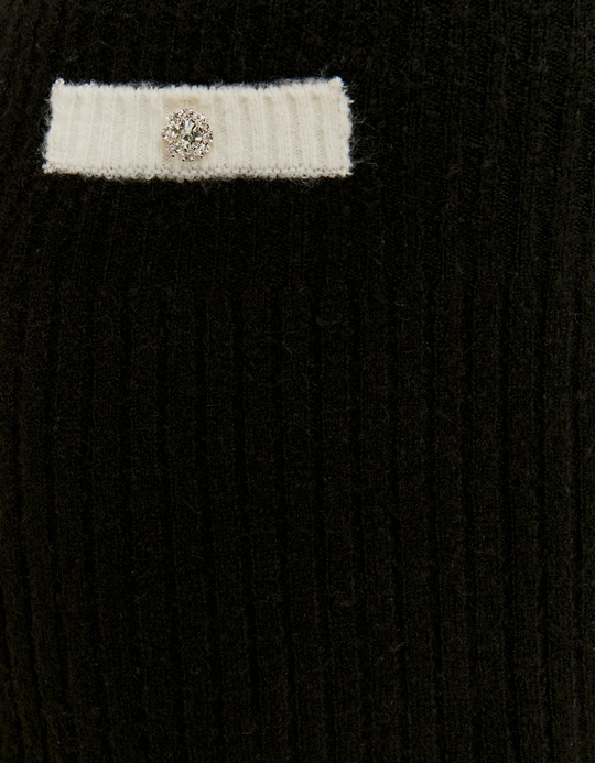 TALLY WEiJL, Black Knitted Skirt with  Contrast Details for Women