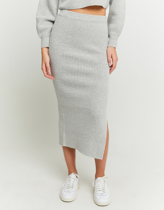 TALLY WEiJL, Grey Soft Touch Midi Skirt for Women