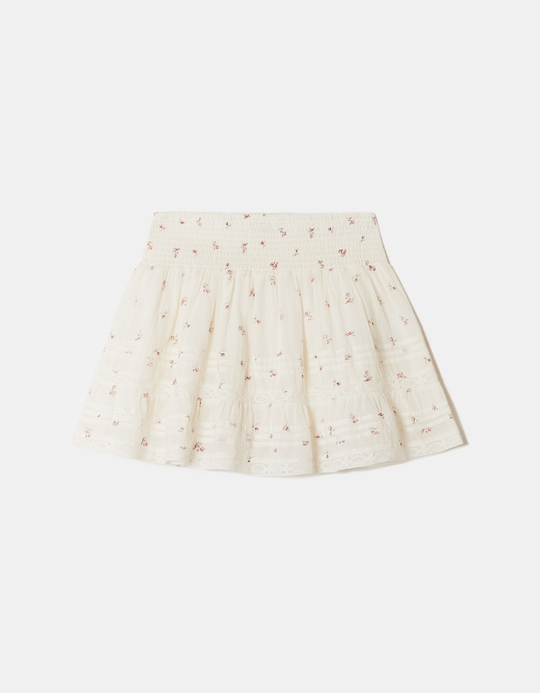 TALLY WEiJL, Beige Floral Low Waist Mini Skirt for Women