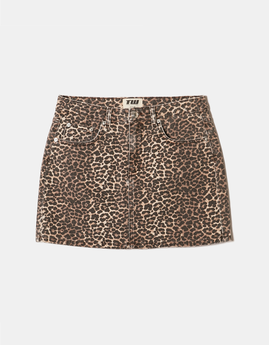 TALLY WEiJL, Mini Jupe en Jean Imprimé Léopard for Women