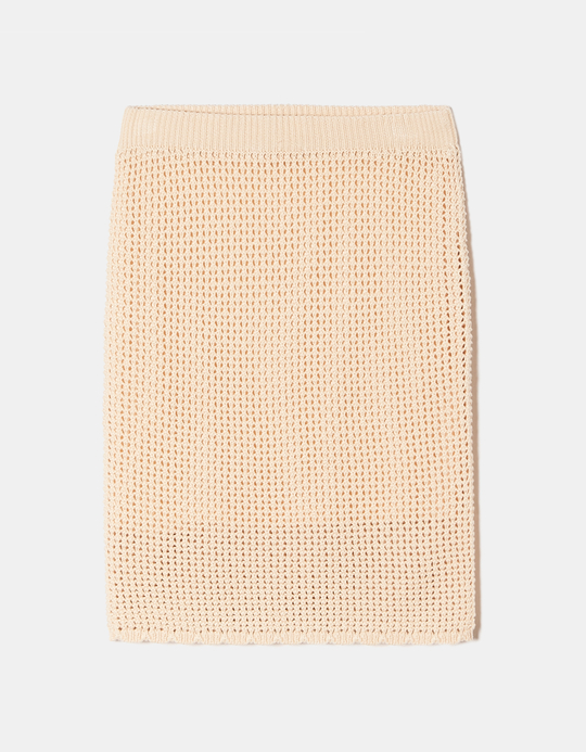 TALLY WEiJL, Beige Crochet Mini Skirt for Women