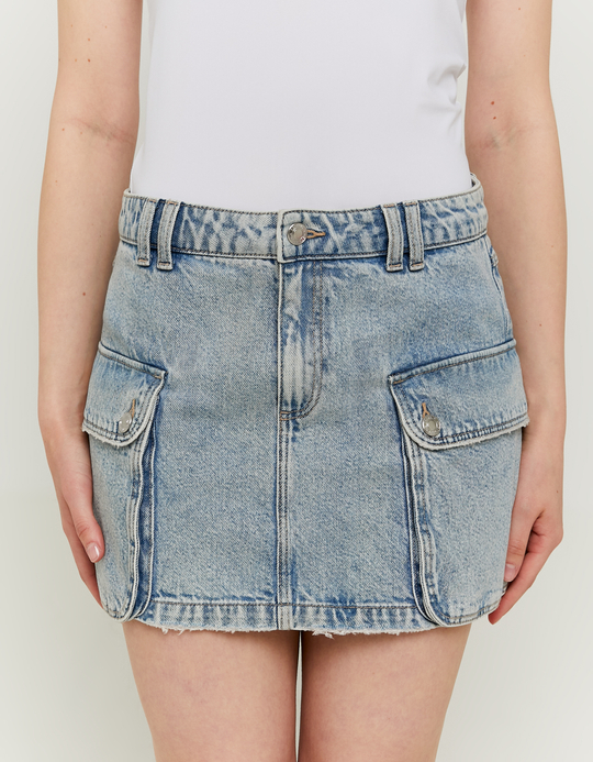 TALLY WEiJL, Denim Mini Skirt with Cargo Pockets for Women