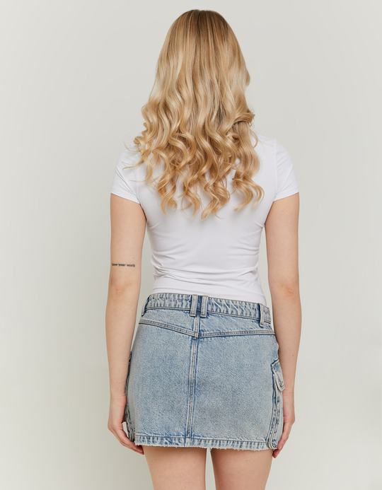 TALLY WEiJL, Denim Mini Skirt with Cargo Pockets for Women