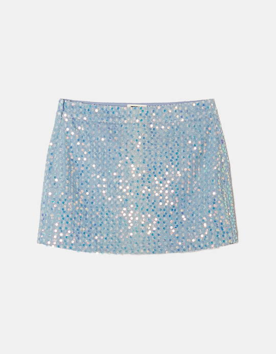 TALLY WEiJL, Mini-Jupe Pailletée en Denim for Women