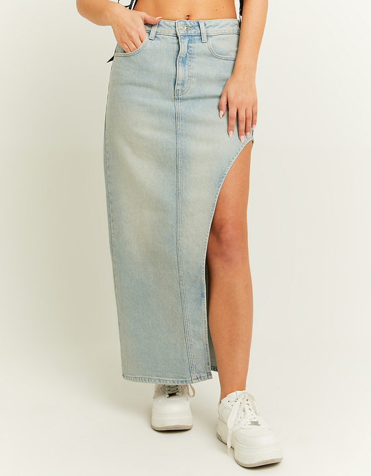 TALLY WEiJL, High Waist Column Skirt with Side Slit for Women