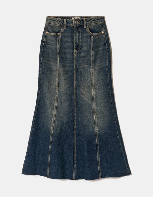 TALLY WEiJL, Dark Wash Long Denim Skirt for Women