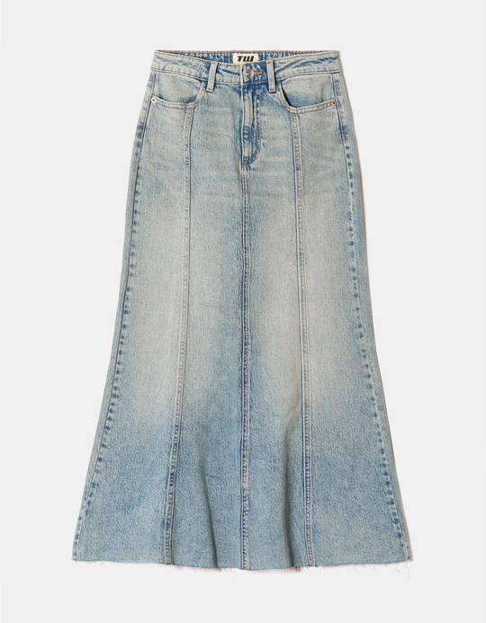 TALLY WEiJL, Light Wash Long Denim Skirt for Women