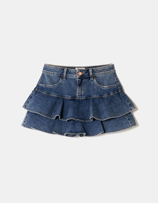 TALLY WEiJL, Denim-Minirock mit Rüschen for Women