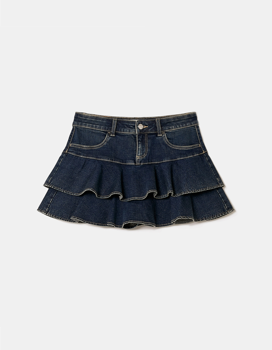 TALLY WEiJL, Blauer Rüschen Skort for Women