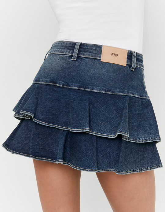 TALLY WEiJL, Blauer Rüschen Skort for Women