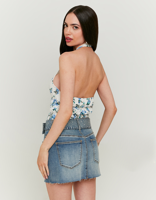 TALLY WEiJL, Τζιν Φούστα Mini με Ζώνη for Women