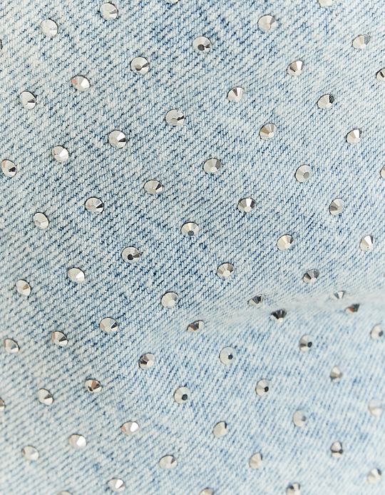 TALLY WEiJL, Jupe-Short en Jean avec Strass Taille Mi-Haute for Women