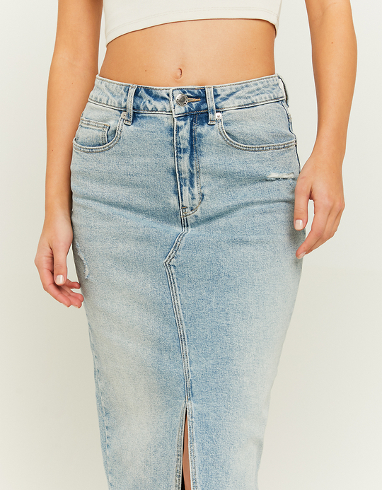 TALLY WEiJL, Jupe midi en denim taille haute avec fente for Women