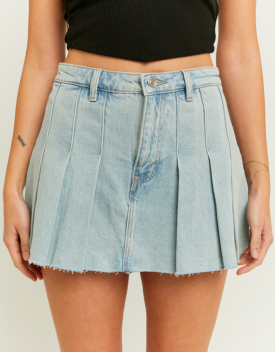 TALLY WEiJL, Blue Pleated Denim Skort for Women