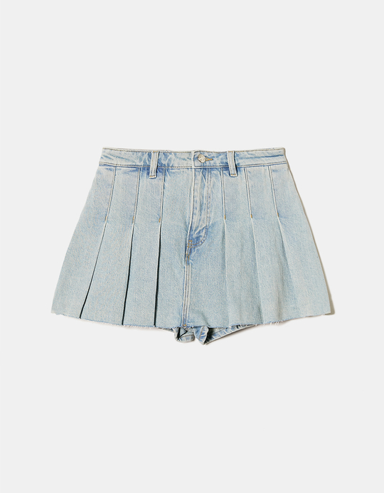 TALLY WEiJL, Blue Pleated Denim Skort for Women