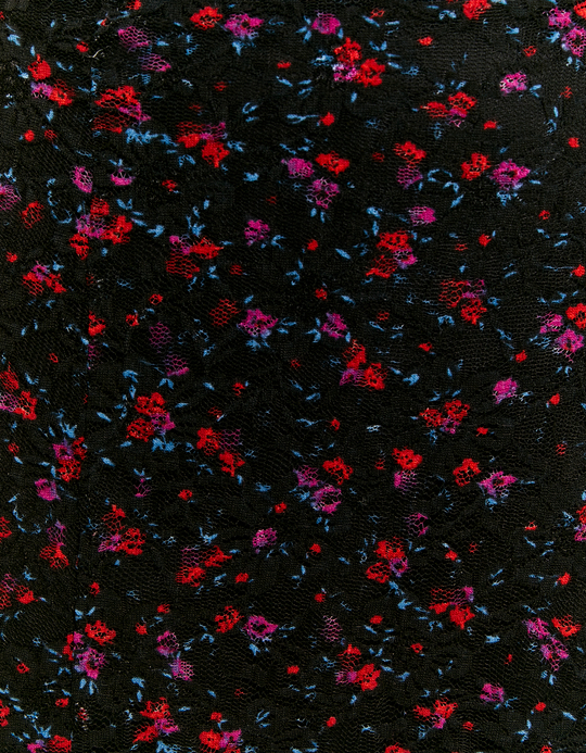 TALLY WEiJL, Jupe Longue En Dentelle Noire À Fleurs Rouges for Women