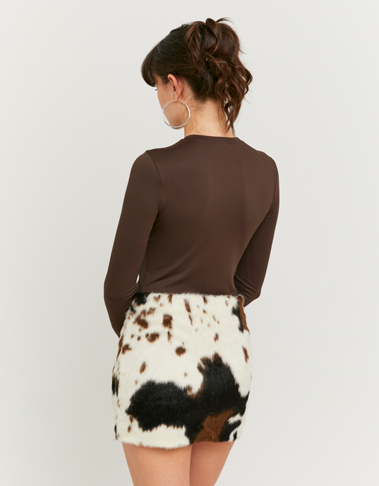 TALLY WEiJL, Cow Printed Zip Up Skirt for Women