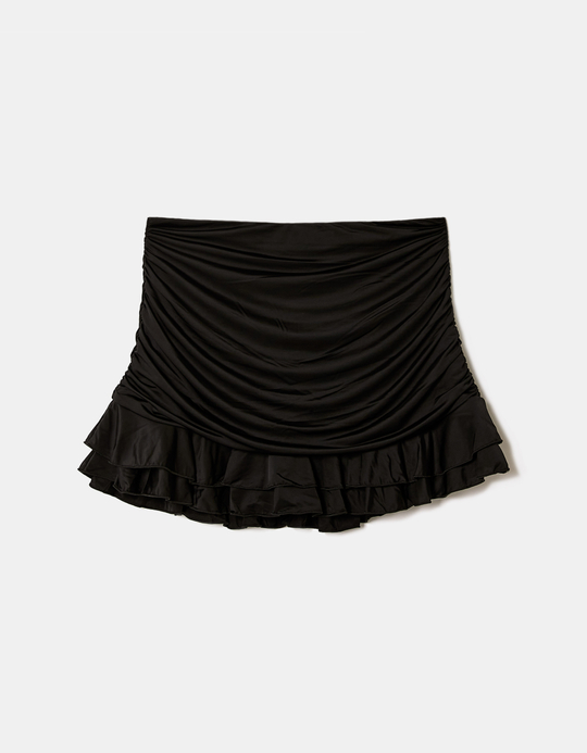 TALLY WEiJL, Black Mini Skirt with Ruffles for Women