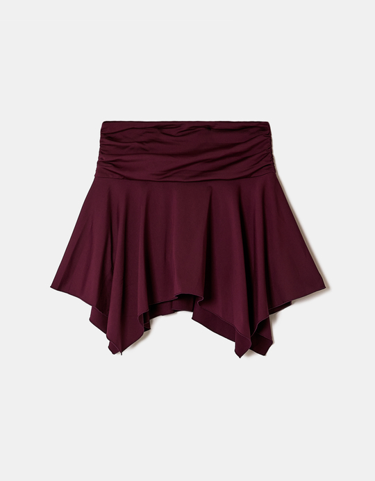 TALLY WEiJL, Burgundy Asymmetric Skirt for Women
