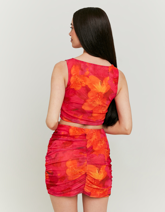 TALLY WEiJL, Mesh Mini Skirt with Floral Print for Women